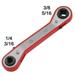 HGYCPP Refrigeration Ratchet Wrench Conditioning Service Wrench 4 Different Sizes - 1/4 x 3/16 Square x 3/8 x 5/16 Square