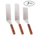 Casewin Flat Top Grill Metal Turner/Spatula Set Stainless Steel Griddle Scraper Accessories for Kitchen BBQ Cooking Camping - 3 Pieces