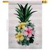 Angeleno Heritage H137565-BO Tropical Pineapple Floral Double-Sided Garden Decorative House Flag Multi Color