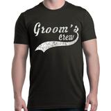 Shop4Ever Men s Groom s Crew Baseball Wedding Graphic T-shirt XXX-Large Black