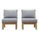 Modern Contemporary Urban Design Outdoor Patio Balcony Garden Furniture Lounge Chair Set Wood Grey Gray Natural