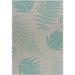 Laddha Home Designs 5.25 x 7.25 Green and Ivory Fallen Fern Rectangular Outdoor Area Throw Rug