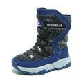 snow boots for boys and girls winter outdoor kids shoes(10) blue