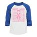 Shop4Ever Men s Breast Cancer Awareness Pink Ribbon Word Cloud Raglan Baseball Shirt Small White/Red