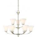 60/6209-Nuvo Lighting-Fawn-Nine Light 2-Tier Chandelier-30 Inches Wide by 26 Inches High-Brushed Nickel Finish