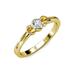 Diamond (SI2-I1 G-H) and Citrine Three Stone Ring 0.49 ct tw in 14K Yellow Gold.size 6.5