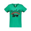 Inktastic Baseball Sister Women s V-Neck T-Shirt