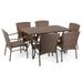 W Unlimited Leisure Wicker Outdoor Dining Set - Dark Brown - 7 Piece