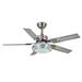 MIDUO Modern Metal Stainless Steel Ceiling Fan 3 Speeds 3 Colors 52 Led Indoor Ceiling Fan w/ Light and Remote Control & 5 Blades 12V 23A for 107-312square feet living room/ bedroom/ office