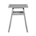 Walker Edison Outdoor Wood Chevron Patio End Table in Gray