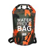 Portable Swimming Waterproof Bag Dry Sack Storage Pouch for Boating - Orange Camouflage - 2L - Single Shoulder