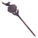 Cast Iron Garden Stake Hose Guide Bird On Daisy 12.625 Tall Flowerbed Decoration