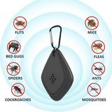 USB Rechargeable Ultrasonic Outdoor Mosquito Repellent Bug Zapper Portable Pest Killer For Camping Hunting Mountaineering Running Hiking (Black)