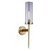 Antique Brass Metal Wall Sconce with Glass Shade