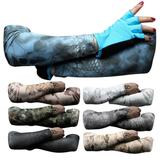 Travelwnat Tattoo Sleeves Set Fake Sunscreen Arm Sleeves Soft Elasticity Flower Arm Gloves Cycling