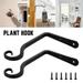 Hvxrjkn 2 Pack Iron Wall Plant Hook Metal Wrought Bracket Plant Hooks Hanger for Garden Bird Feeders Planters Lanterns Wind Chimes