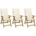 ametoys Folding Patio Chairs 3 pcs with Cushions Solid Acacia Wood