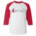 Shop4Ever Men s Skeleton Hands Breast Cancer Awareness Raglan Baseball Shirt X-Large White/Red