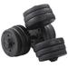 Topeakmart 44LB Dumbbell Set Adjustable Weight Plates Black