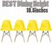 Homelala Set of 4 Yellow Mid Country Modern Molded Shell Designer Assemble Plastic Chair Side No Arms Wheels Armless Chairs Natural Wood Wooden Eiffel for Dining Room Bedroom Kitchen Accent Office DSW
