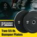 Preenex 55lb Bumper Plate Set Olympic Weight Plates for 2 Barbells & More Set of 2