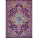 Ladole Rugs Timeless Collection Elson Durable Traditional Vintage Indoor Outdoor Runner in Purple Pink 3x5 (2 7 x 4 11 80cm x 150cm)