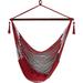 Sunnydaze Outdoor Extra Large Caribbean Polyester Rope Hammock Chair - Red