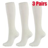 3 Pairs Women Graduated Compression Knee High Socks 15-20 mmHg