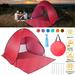 2-3 Person Pop up Beach Tent iMountek Sun Shelter Portable Waterproof Fishing Camping Tent with Carry Bag Red