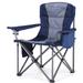 Alpha Camper Foldable Camping Chair Oversized Padded Heavy Duty Portable Quad Chair with Cooler Bag & Cup Holder Supports 450lbs Dark Blue