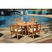 Grade-A Teak Dining Set: 4 Seater 5 Pc: 48 Round Butterfly Table And 4 Osborne Arm Chairs Outdoor Patio WholesaleTeak #WMDSWVm