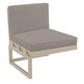 Luxury Commercial Living 30 Taupe Outdoor Patio Extension Lounge Chair with Sunbrella Cushion