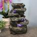 Sunnydaze 6-Tier Stone Falls Indoor Tabletop Fountain with LED Light - 15