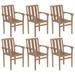 ikayaa Stackable Patio Chairs 6 pcs Solid Teak Wood