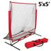 ZenSports 5 x5 Baseball Backstop Softball Practice Net W/ Metal Frame & Carry Case - Portable Batting Hitting Pitching Net