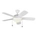 44 inch Ceiling Fan with Light Kit Traditional Style 5-Blade Ceiling Fan with Pull Chain-White Finish Bailey Street Home 96-Bel-3395033