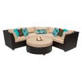 TK Classics Barbados Wicker 4 Piece Patio Conversation Set with Coffee Table and 2 Sets of Cushion Covers