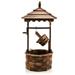 Gymax Rustic Wishing Well Fountain Outdoor Patio Wooden Water Fountain w/ Electric Pump