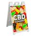 CBD Gummies (24 X 36 ) Standard A-Frame Signicade Includes Decal Applied To Stand