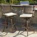 Sierra 30-Inch Outdoor Cast Aluminum Swivel Bar Stools with Cushion (Set of 2)