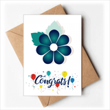 Blue Green Flower Flat Art Deco Fashion Wedding Cards Congratulations Greeting Envelopes
