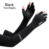 High Quality Breathable Anti-UV Drive Five-Fingers Ice Arm Sleeves Riding Gloves Ice Sleeve Armguards BLACK TWO-FINGERS