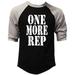 Men s One More Rep V283 Black/Gray Raglan Baseball T-Shirt 3X-Large