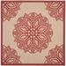 Safavieh Courtyard Millicent Medallion Indoor/Outdoor Area Rug 6 7 x 6 7 Square Beige/Red