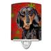Carolines Treasures SC9403CNL Dachshund Red and Green Snowflakes Holiday Christmas Ceramic Night Light 6x4x3 multicolor