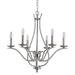 HomeRoots 398104 28 x 28 x 28 in. Genevieve 5-Light Satin Nickel Chandelier