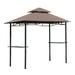 Outsunny 8 Patio BBQ Grill Gazebo Canopy with 2 Tier Flame Retardant Cover Large Storage Work Platform and Stylish Utility