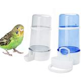 Walbest Automatic Bird Feeder Bird Water Bottle Drinker Clear Food Seed Dispenser Container Set Hanging in Cage No-Mess for Parrots Budgie Cockatiel Lovebirds Finch Canary Hamster 415ml