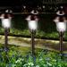 Solar Pathway Lights 8 Pack Decorative Solar Garden Lights Waterproof Glass Stainless Steel Auto-on/off Solar Landscape Lights for Lawn Patio Yard Garden Pathway Driveway