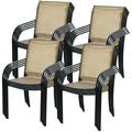 Gymax 16PCS Patio Dining Chair Outdoor Stackable Armchair Backyard Garden